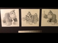 3 drawings of Donkey Kong